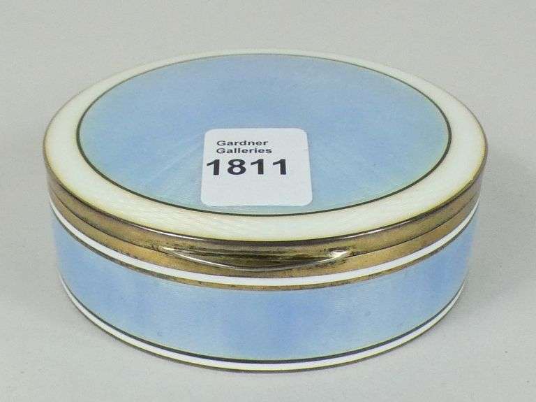 ASPREY SILVER & ENAMEL DRESSER BOX