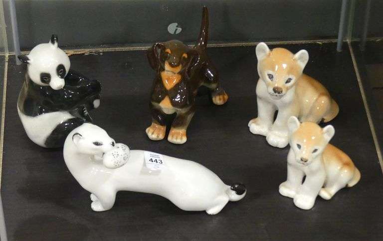 FIVE LOMONSOV FIGURINES