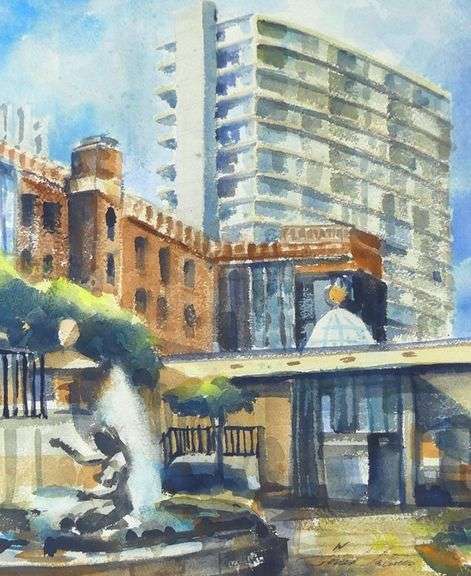 AMERICAN SCHOOL WATERCOLOUR