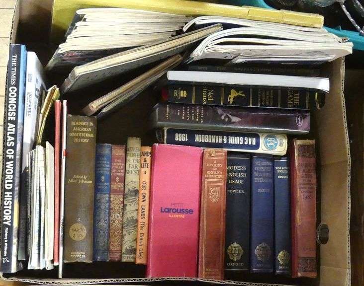 TWO BOX LOTS OF BOOKS AND MAGAZINES