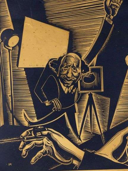 RARE JACK MCLAREN WOODCUT