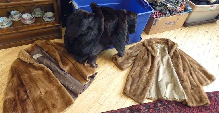 FOUR VINTAGE FUR COATS