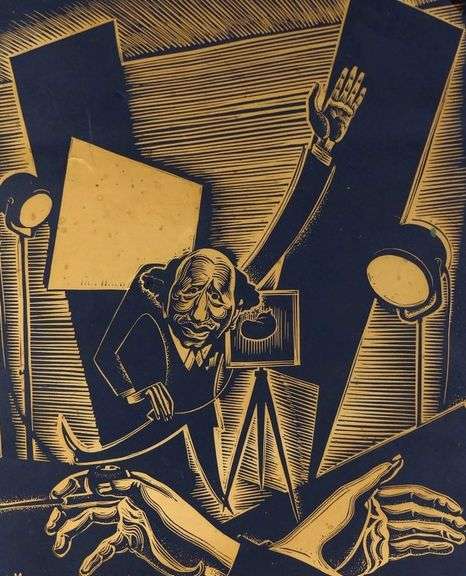 RARE JACK MCLAREN WOODCUT