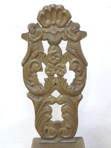 CARVED HIGH-BACK CHURCH CHAIR