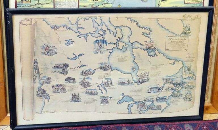 THREE FRAMED VINTAGE MAPS
