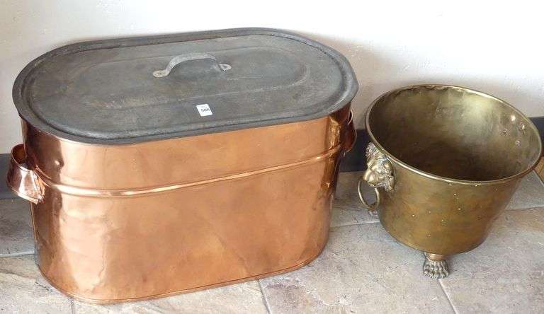 COPPER BOILER AND BRASS COAL BUCKET