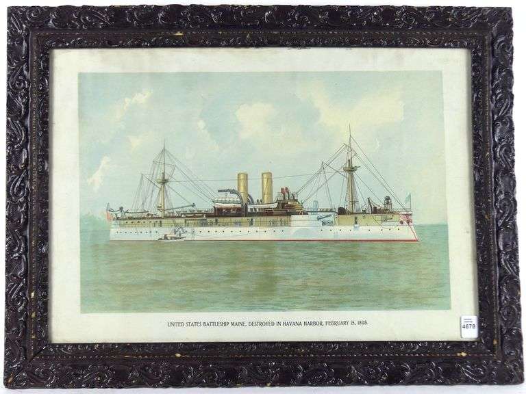 HISTORIC PRINT OF THE U.S. BATTLESHIP MAINE