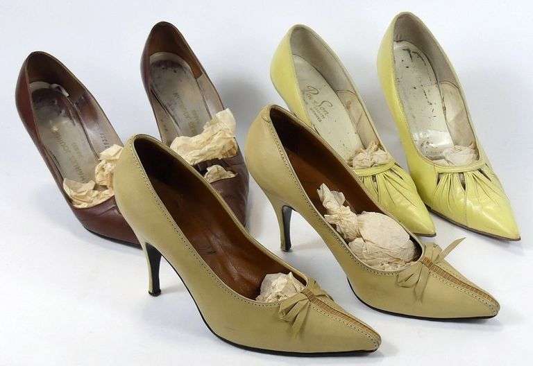 THREE PAIRS VINTAGE WOMEN'S SHOES