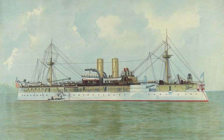 HISTORIC PRINT OF THE U.S. BATTLESHIP MAINE