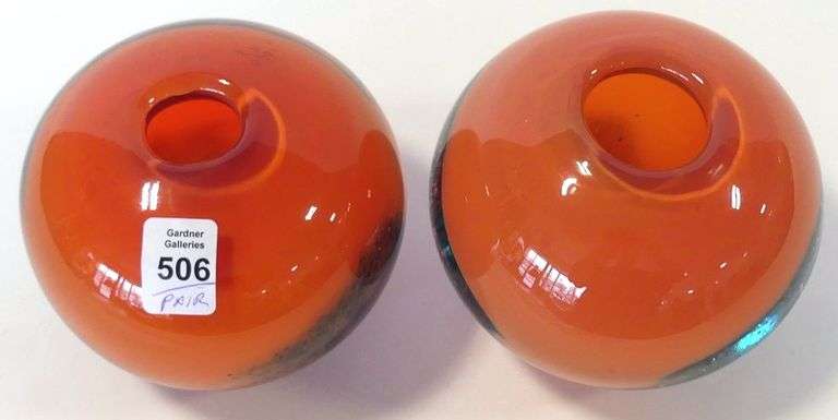 PAIR OF NORWEGIAN ART GLASS VASES