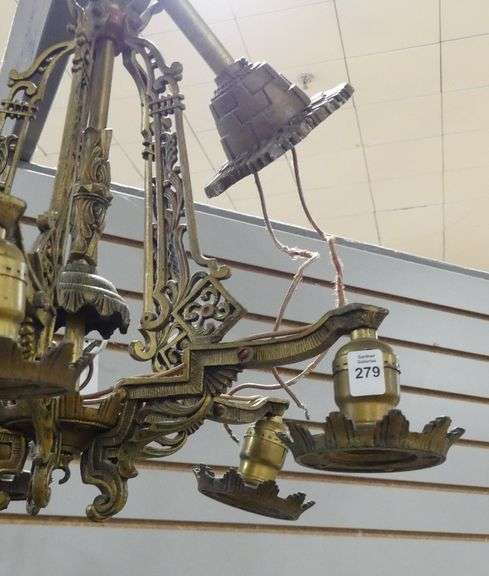 ART DECO BRASS LIGHT FIXTURE