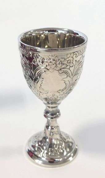 SET OF SILVER PLATE ANTIMONY GOBLETS