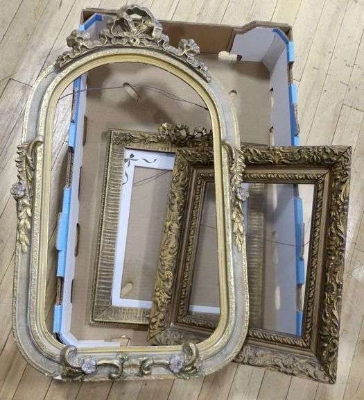 THREE SMALL GILTWOOD FRAMES