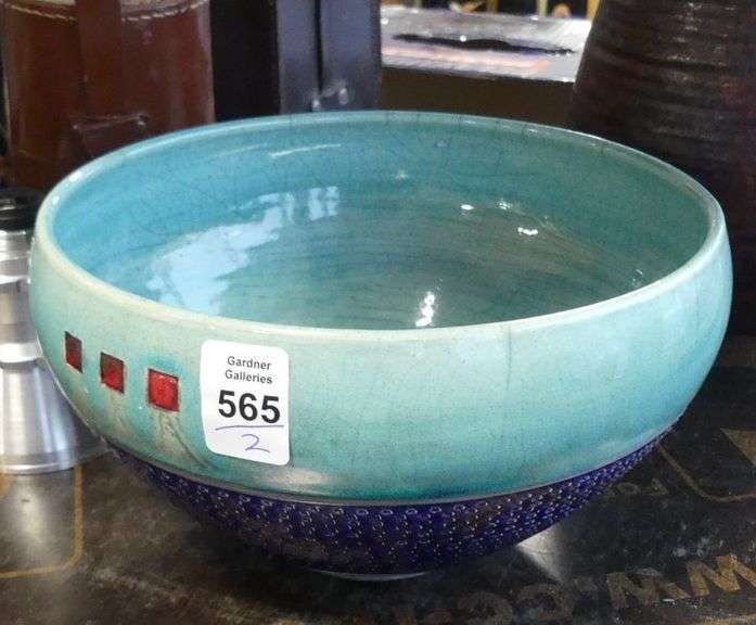 ART POTTERY VASE AND BOWL