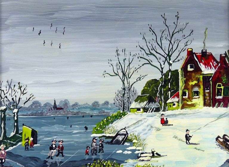 FOLK ART DUTCH SCHOOL PAINTING