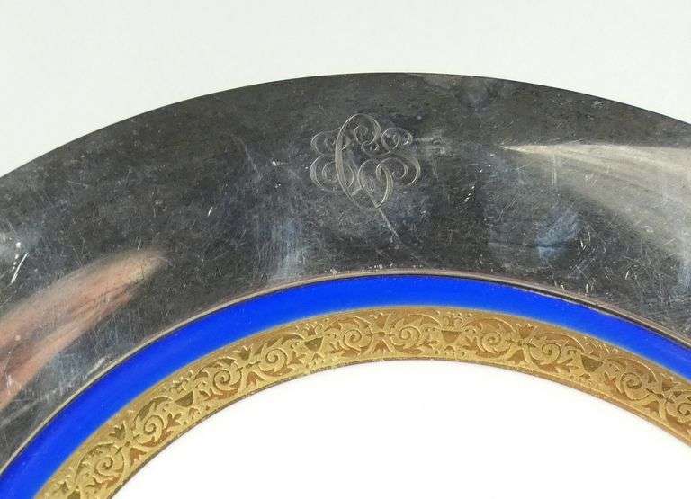 SILVER-MOUNTED PLATE & BOWL