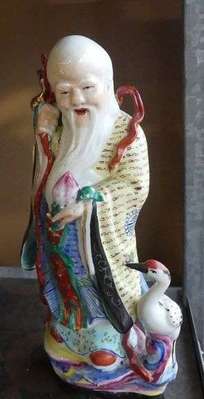 THREE LARGE CHINESE PORCELAIN FIGURINES