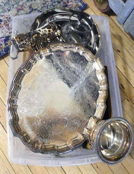 BIN LOT OF SILVER PLATE