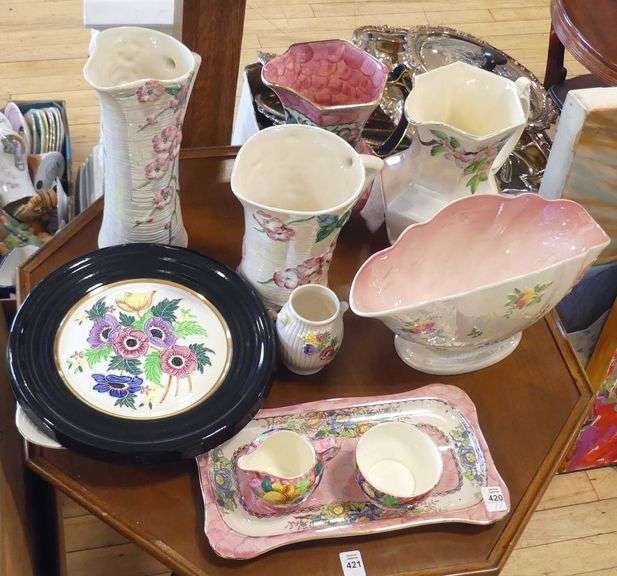 ELEVEN PIECES OF ART POTTERY