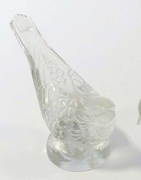 PAIR OF CRYSTAL "BIRD" PAPERWEIGHTS