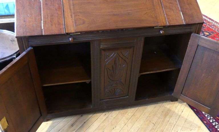 ART DECO SLANT FRONT WRITING DESK
