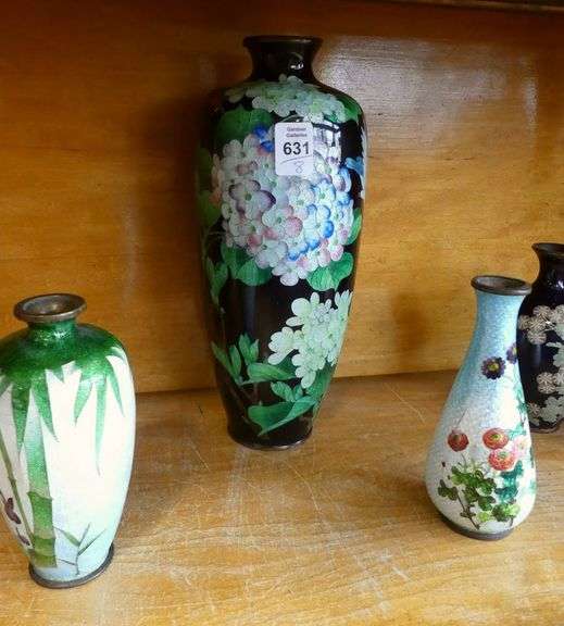 EIGHT JAPANESE CLOISONNE VASES