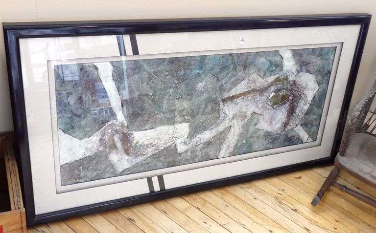 FRAMED "ABSTRACT" MIXED MEDIA