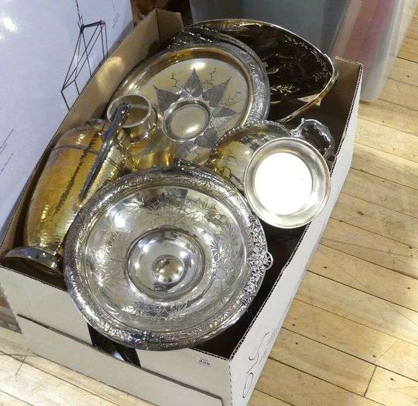 BOX LOT OF SILVER PLATE
