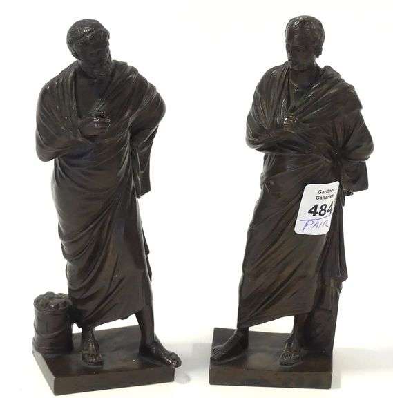 PAIR OF 19TH CENTURY FRENCH BRONZE CABINET FIGURES