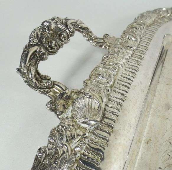 2 LARGE SHEFFIELD SERVICE TRAYS