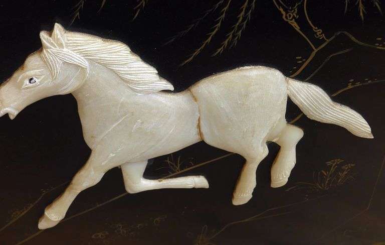 SIX-PANEL ASIAN LACQUER FLOOR SCREEN