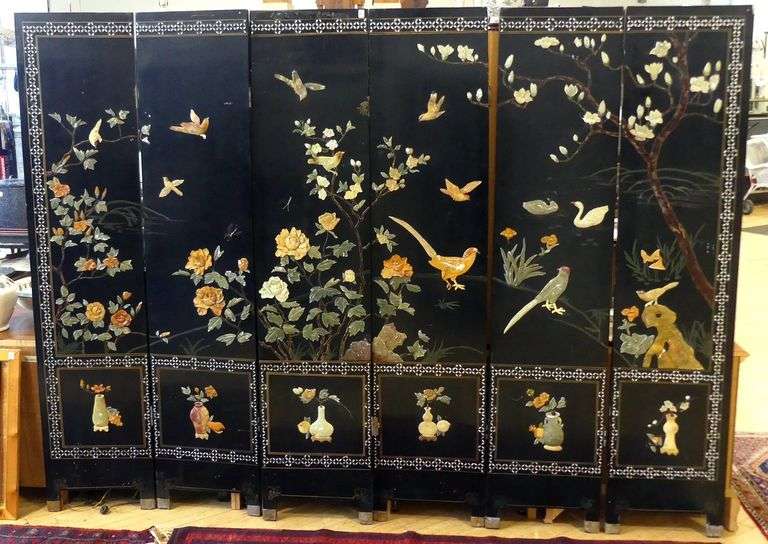 SIX-PANEL ASIAN FLOOR SCREEN