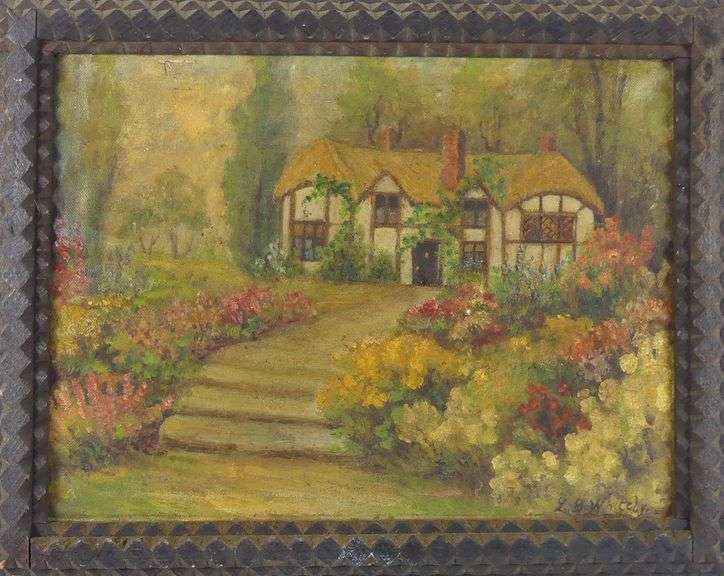 ENGLISH OIL IN TRAMP ART FRAME