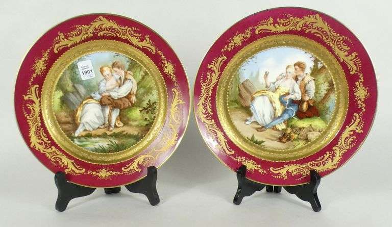 PAIR PORCELAIN PLATES