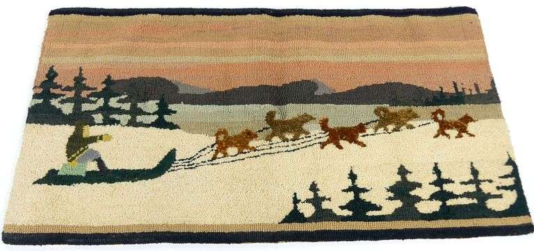 TWO VINTAGE HOOKED MATS INCLUDING GRENFELL