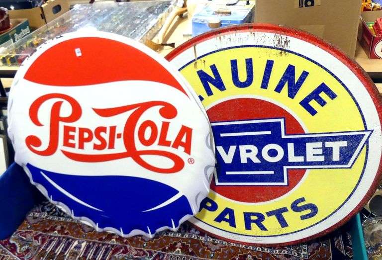 FIVE LARGE MODERN METAL SIGNS