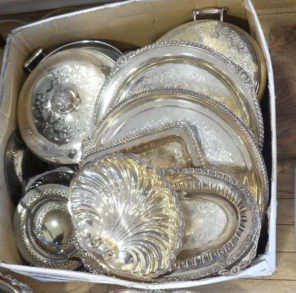 BOX LOT OF SILVER PLATE
