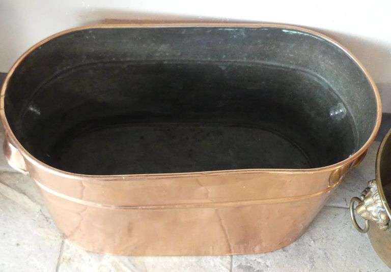 COPPER BOILER AND BRASS COAL BUCKET