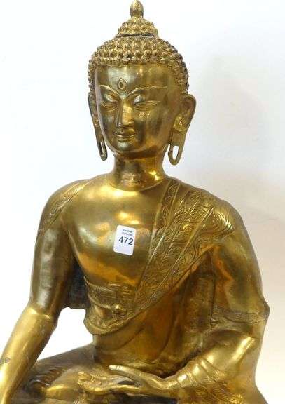 LARGE BRASS "BUDDHA" SCULPTURE