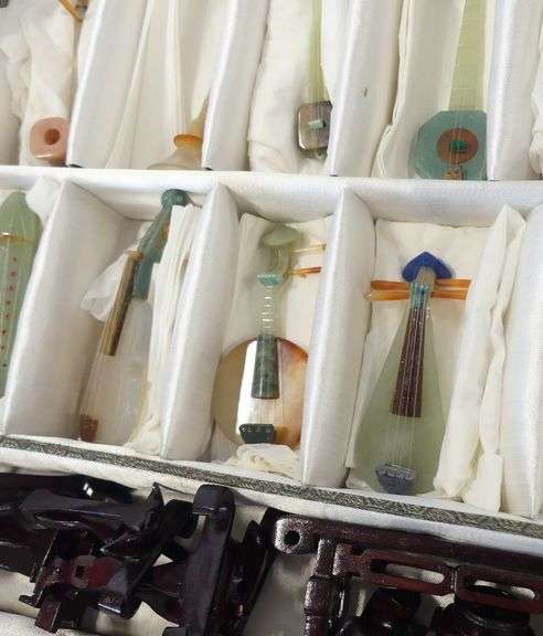 CHINESE STONE "INSTRUMENT" CARVINGS