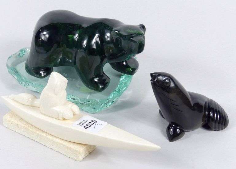 THREE INUIT CARVINGS