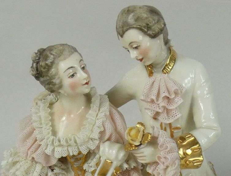 3 LACEY DRESDEN FIGURINES