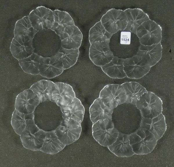 5 LALIQUE CRYSTAL PLATES