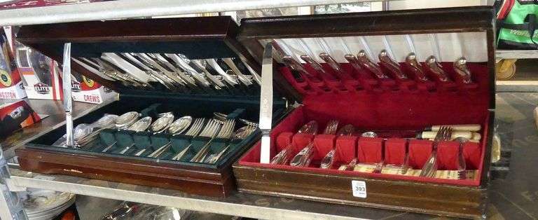 TWO CANTEENS OF SILVER PLATE FLATWARE