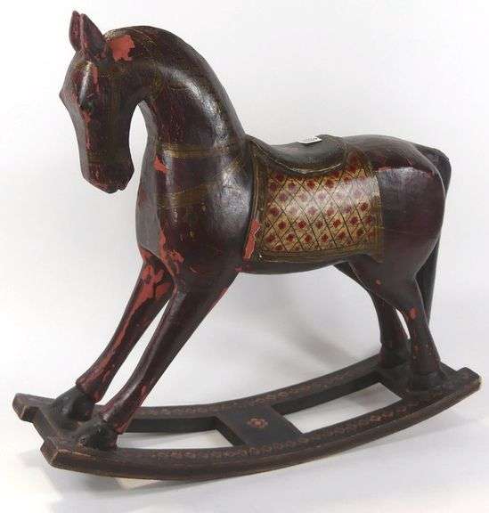 VINTAGE WOOD ROCKING HORSE