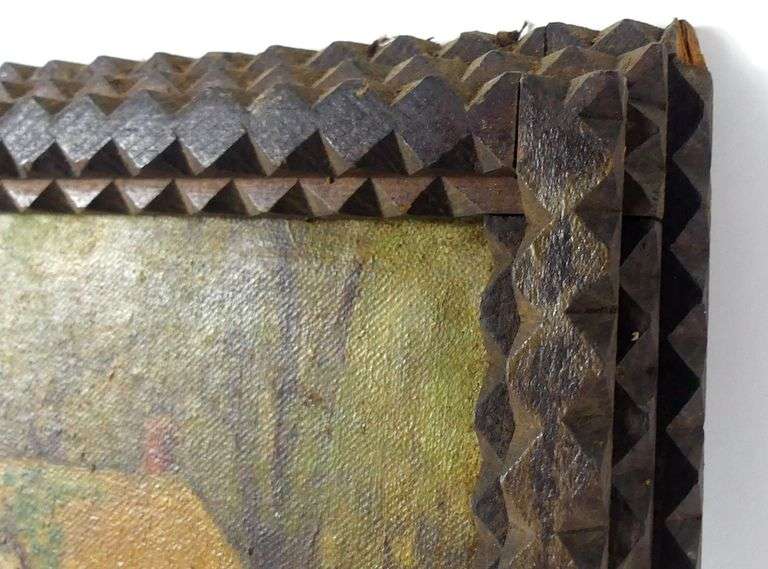 ENGLISH OIL IN TRAMP ART FRAME