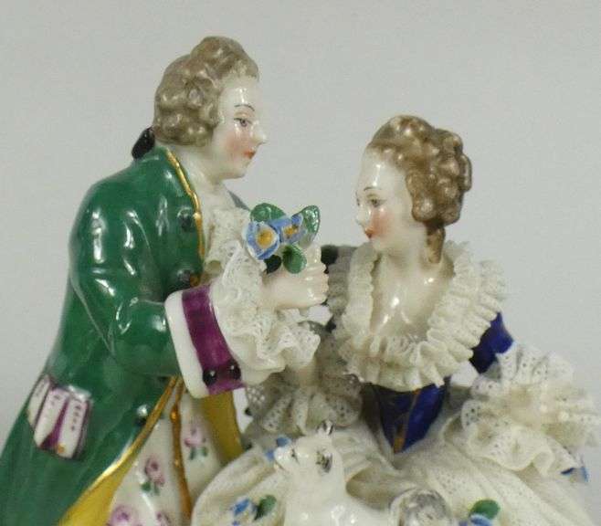 3 LACEY DRESDEN FIGURINES