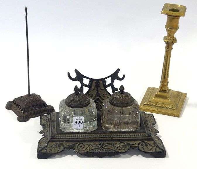 STANDISH, LETTER SPIKE AND CANDLESTICK