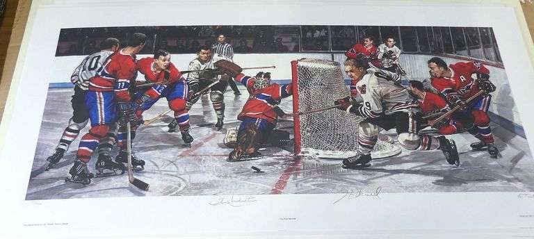 THREE AUTOGRAPHED HOCKEY PRINTS