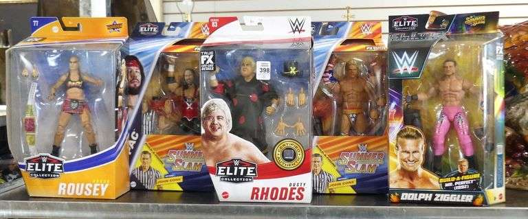 FIVE MATTEL WWE "ELITE" ACTION FIGURES